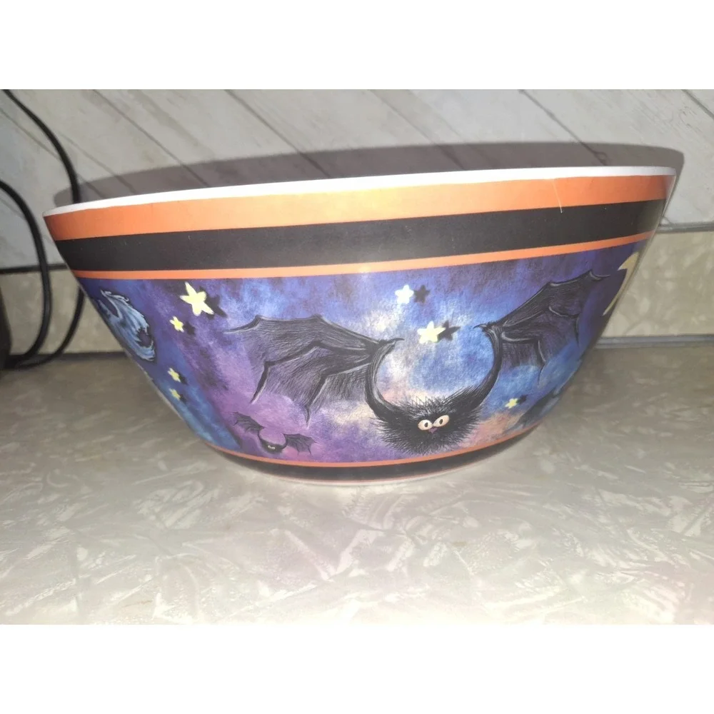 Halloween Trick or Treat Candy Bowl Citrus Grove 2012 Vintage Ghosts Pumpkin Cat